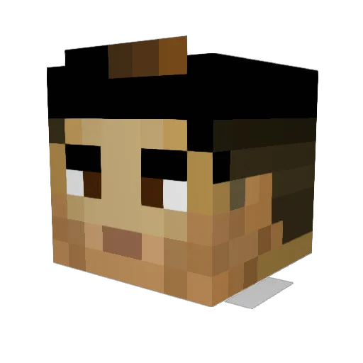 WolfieRapss Minecraft avatar head, 3D render