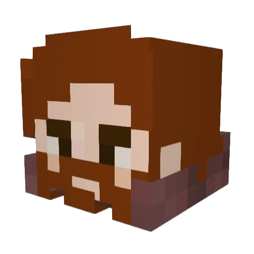 WolfieTaus Minecraft avatar head, 3D render