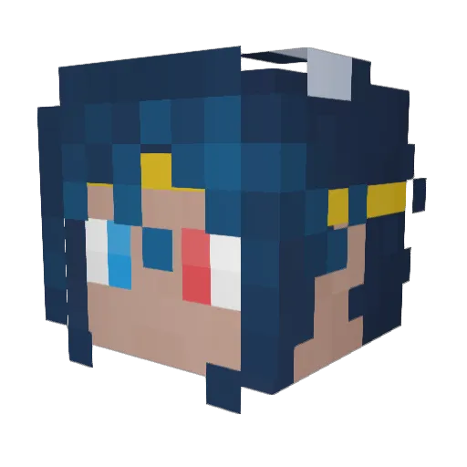 WolfieTheMedic Minecraft avatar head, 3D render
