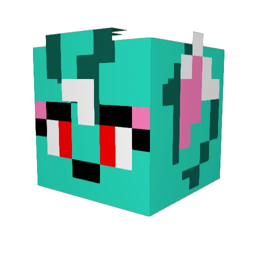 Wolfie_04 Minecraft avatar head, 3D render