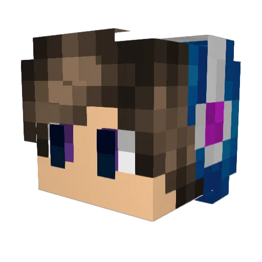 Wolfier5282 Minecraft avatar head, 3D render