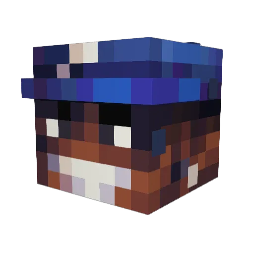 Wolfiess Minecraft avatar head, 3D render