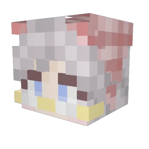 Wolfihard Minecraft avatar head, 3D render