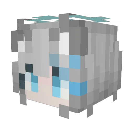 Wolfii58 Minecraft avatar head, 3D render