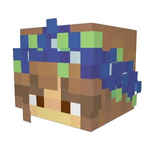 Wolfina001 Minecraft avatar head, 3D render