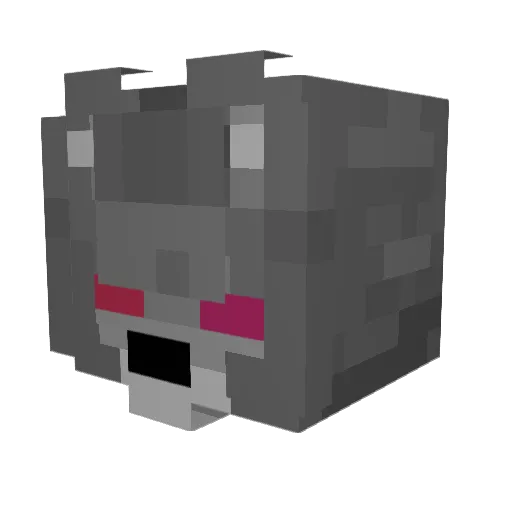 Wolfjuh Minecraft avatar head, 3D render