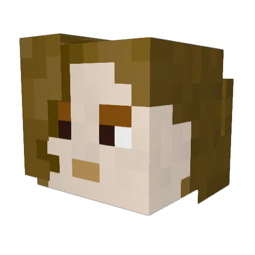 Wolfly Minecraft avatar head, 3D render