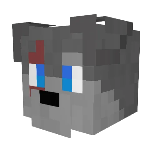 WolframR Minecraft avatar head, 3D render