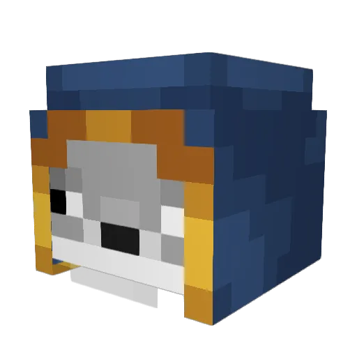 Wolfryee Minecraft avatar head, 3D render