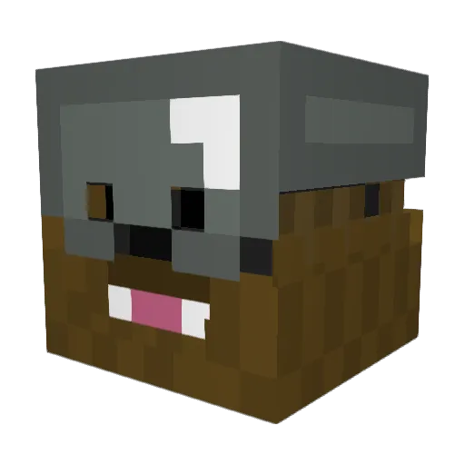 Wolfshell Minecraft avatar head, 3D render