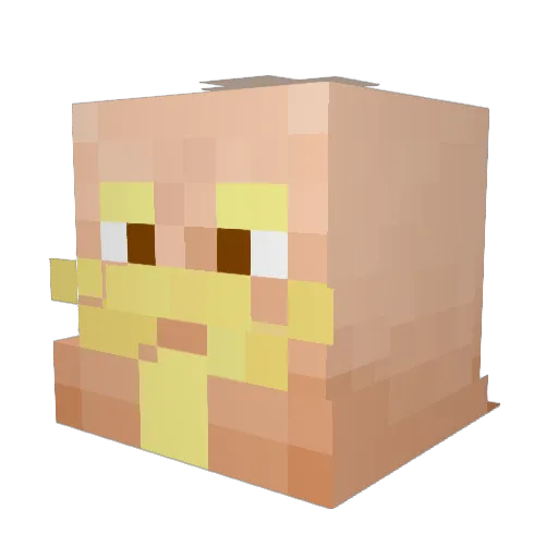 Wolfskin Minecraft avatar head, 3D render
