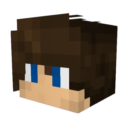 Wolfsky_ Minecraft avatar head, 3D render