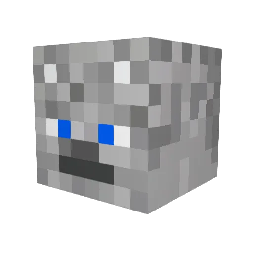 Wolfurian Minecraft avatar head, 3D render