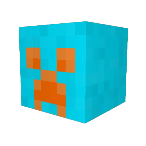 Wolfve Minecraft avatar head, 3D render