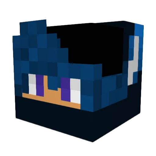 WolfwithHat Minecraft avatar head, 3D render