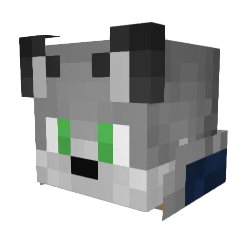 Wolfy141 Minecraft avatar head, 3D render