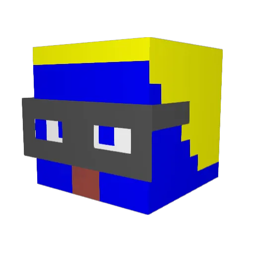 Wolfy3725 Minecraft avatar head, 3D render