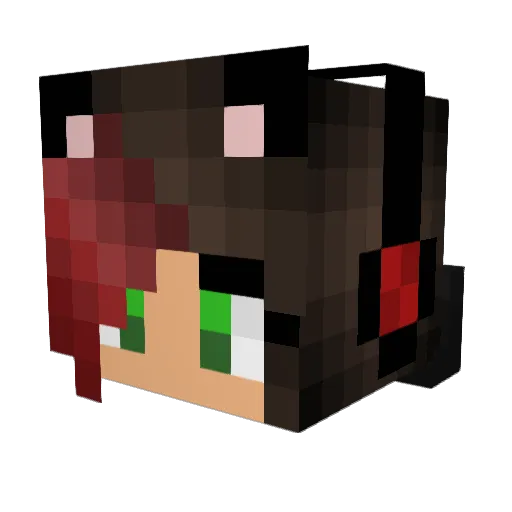 WolfyAleo Minecraft avatar head, 3D render
