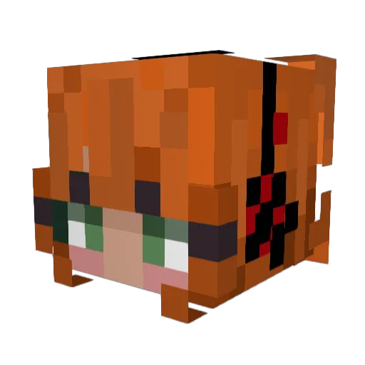 WolfyKaatz Minecraft avatar head, 3D render