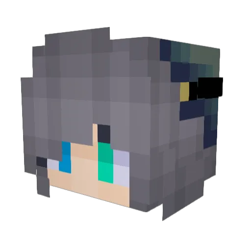 WolfyLuna12 Minecraft avatar head, 3D render