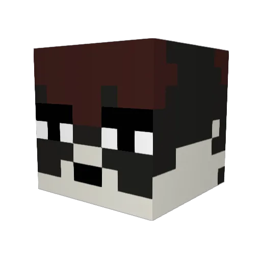 Wolfy_Whir Minecraft avatar head, 3D render