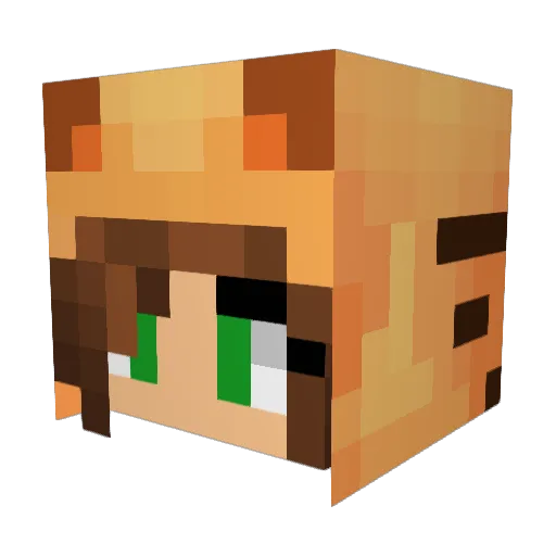 Wolfya59 Minecraft avatar head, 3D render