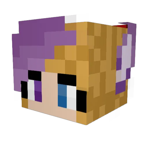 Wolfychanicy Minecraft avatar head, 3D render