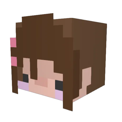Wolfycub77 Minecraft avatar head, 3D render