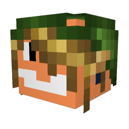 Wolfyman Minecraft avatar head, 3D render