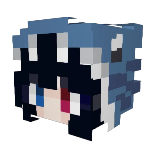 WolfysFox Minecraft avatar head, 3D render
