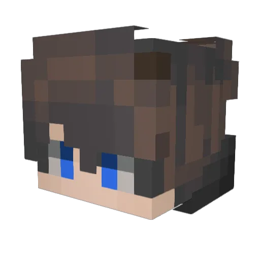 Wolfyz95 Minecraft avatar head, 3D render