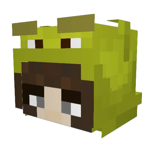 Wolfzite Minecraft avatar head, 3D render