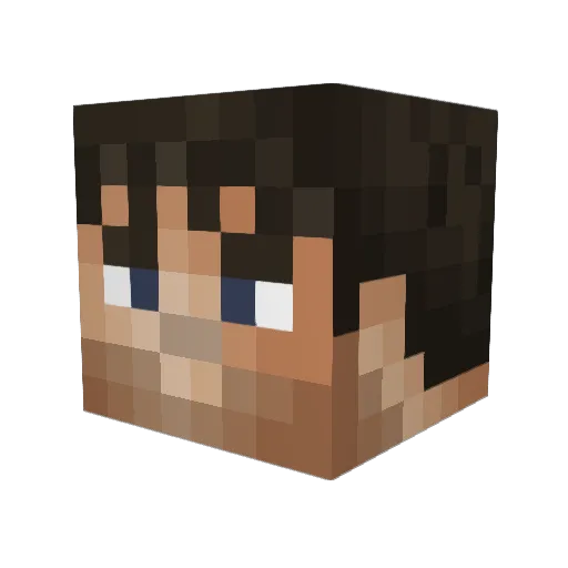 Wolg Minecraft avatar head, 3D render