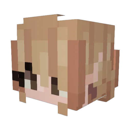 Wolhun Minecraft avatar head, 3D render