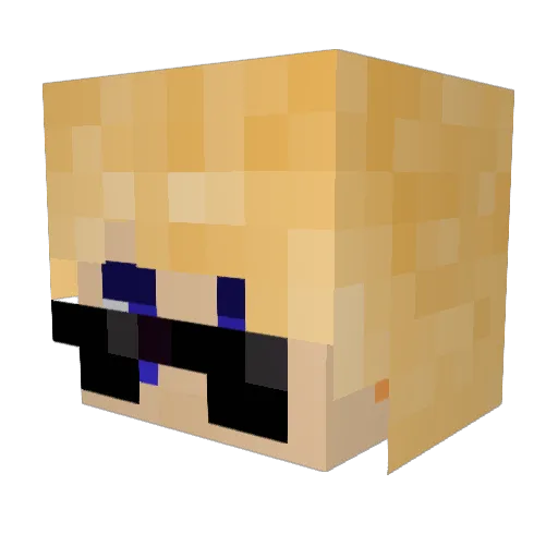 Wolkstaart Minecraft avatar head, 3D render
