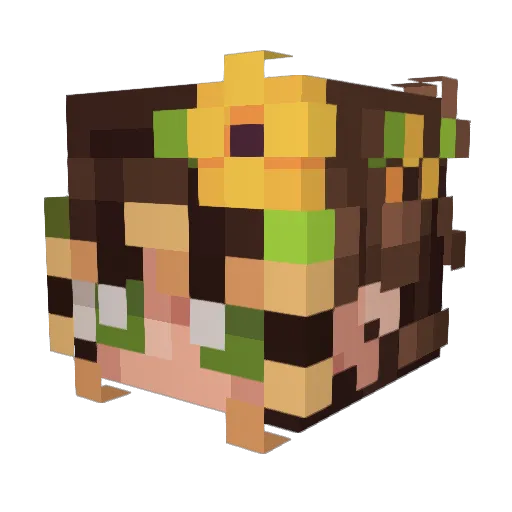 Wolksy Minecraft avatar head, 3D render