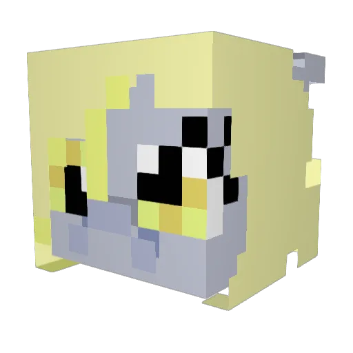 Wolkya Minecraft avatar head, 3D render