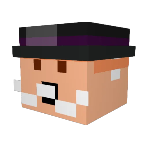WollerD Minecraft avatar head, 3D render