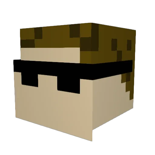 Wollus Minecraft avatar head, 3D render