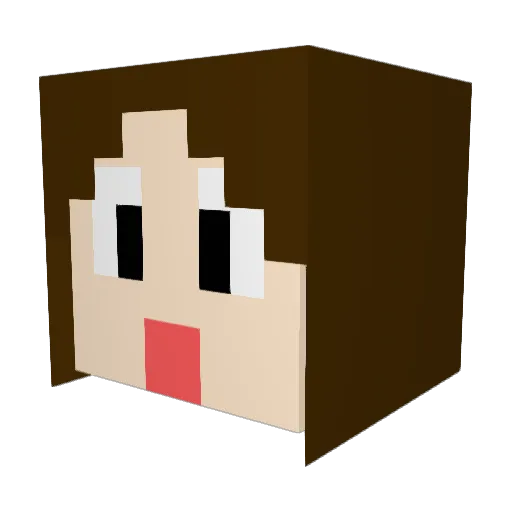 Wollwik Minecraft avatar head, 3D render
