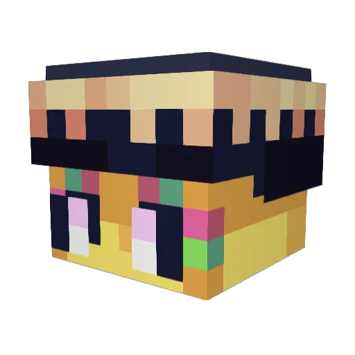 Wolnomyslny Minecraft avatar head, 3D render