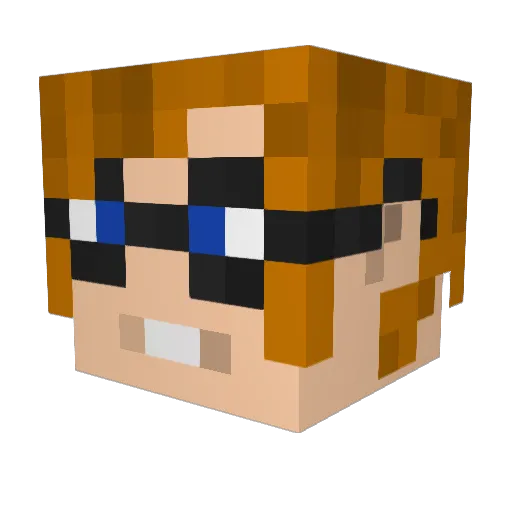 WoloWizard21 Minecraft avatar head, 3D render
