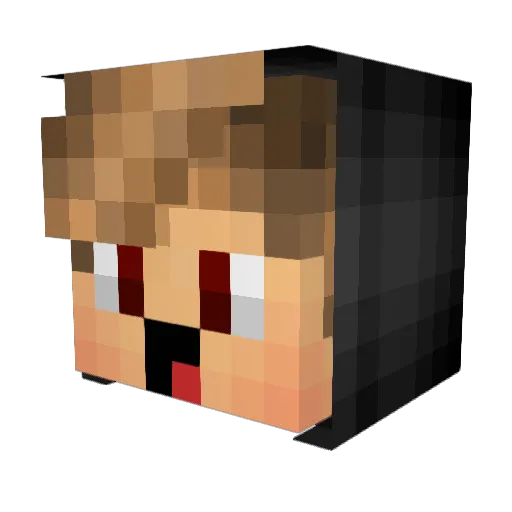 WolodYT Minecraft avatar head, 3D render