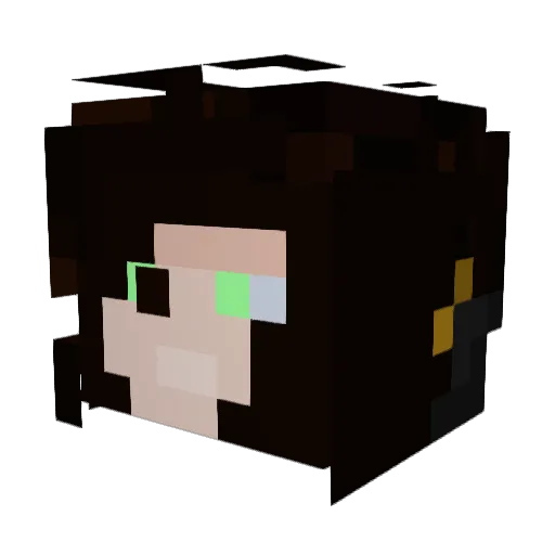 Wolololand Minecraft avatar head, 3D render
