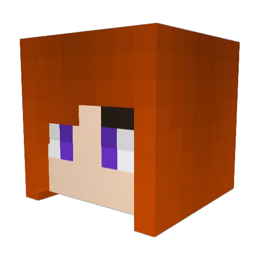 Wolvefire Minecraft avatar head, 3D render