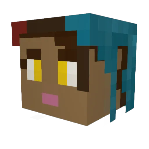 WolvenMother Minecraft avatar head, 3D render