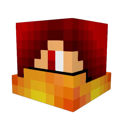 Wolveran7 Minecraft avatar head, 3D render