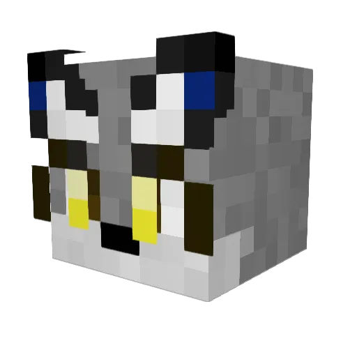 Wolverine208 Minecraft avatar head, 3D render