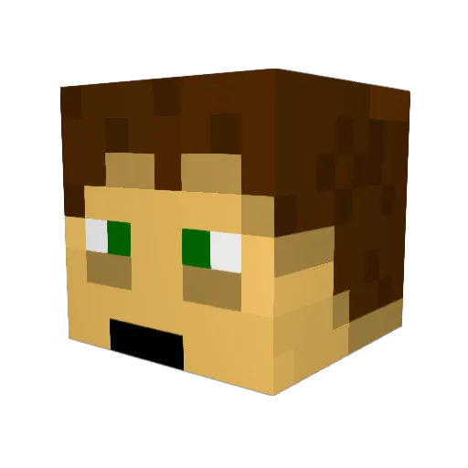 Wolverinepeg Minecraft avatar head, 3D render