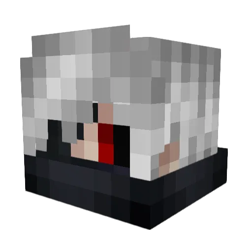 Wolvinq Minecraft avatar head, 3D render